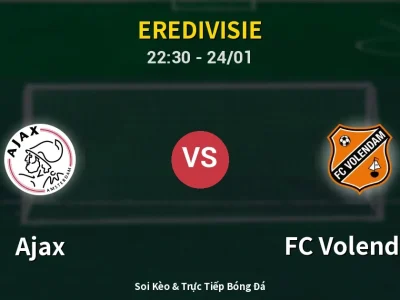 Soi Kèo Ajax vs FC Volendam – 22:30 24/01 | Nhận Định, Dự Đoán Tỷ Số