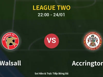 Soi Kèo Walsall vs Accrington ST – 22:00 24/01 | Nhận Định, Dự Đoán Tỷ Số