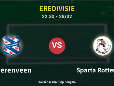 Soi Kèo Heerenveen vs Sparta Rotterdam – 22:30 28/02 | Nhận Định, Dự Đoán Tỷ Số