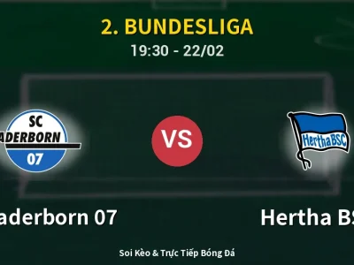 Soi Kèo SC Paderborn 07 vs Hertha BSC – 19:30 22/02 | Nhận Định, Dự Đoán Tỷ Số