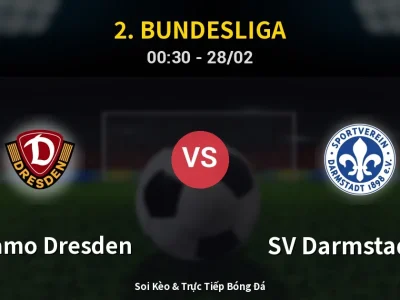 Kết Quả: Dynamo Dresden 3-1 SV Darmstadt 98 – Highlight & Bàn Thắng | 2. Bundesliga