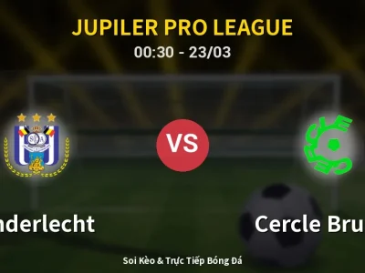 Kết Quả: Anderlecht 2-3 Cercle Brugge – Highlight & Bàn Thắng | Jupiler Pro League