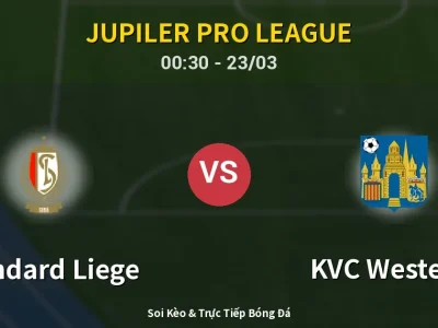 Kết Quả: Standard Liege 0-0 KVC Westerlo – Highlight & Bàn Thắng | Jupiler Pro League
