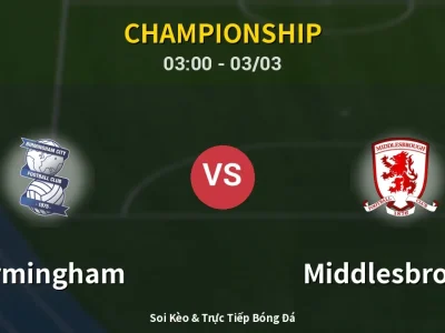 Kết Quả: Birmingham 1-3 Middlesbrough – Highlight & Bàn Thắng | Championship