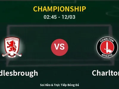 Kết Quả: Middlesbrough 0-1 Charlton – Highlight & Bàn Thắng | Championship