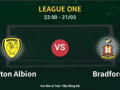 Soi Kèo Burton Albion vs Bradford – 22:00 21/03 | Nhận Định, Dự Đoán Tỷ Số