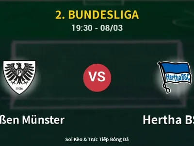 🔴 Trực Tiếp: Preußen Münster 1-1 Hertha BSC – Link Xem 2. Bundesliga (Full HD)