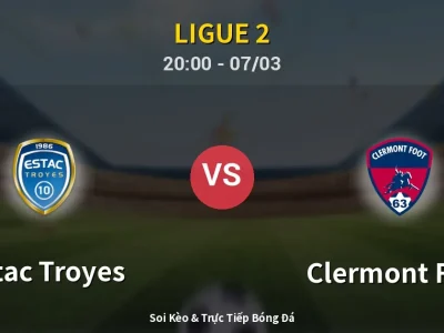 🔴 Trực Tiếp: Estac Troyes 2-1 Clermont Foot – Link Xem Ligue 2 (Full HD)