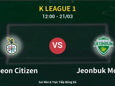 Kết Quả: Daejeon Citizen 0-1 Jeonbuk Motors – Highlight & Bàn Thắng | K League 1