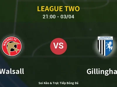 🔴 Trực Tiếp: Walsall 2-2 Gillingham – Link Xem League Two (Full HD)