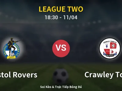 Soi Kèo Bristol Rovers vs Crawley Town – 18:30 11/04 | Nhận Định, Dự Đoán Tỷ Số