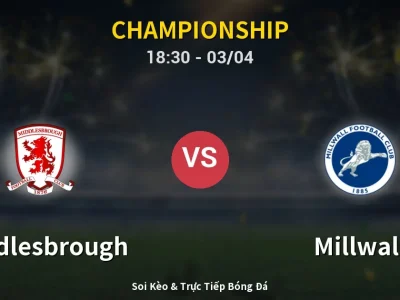 Kết Quả: Middlesbrough 1-2 Millwall – Highlight & Bàn Thắng | Championship