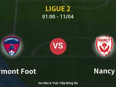 🔴 Trực Tiếp: Clermont Foot 0-1 Nancy – Link Xem Ligue 2 (Full HD)